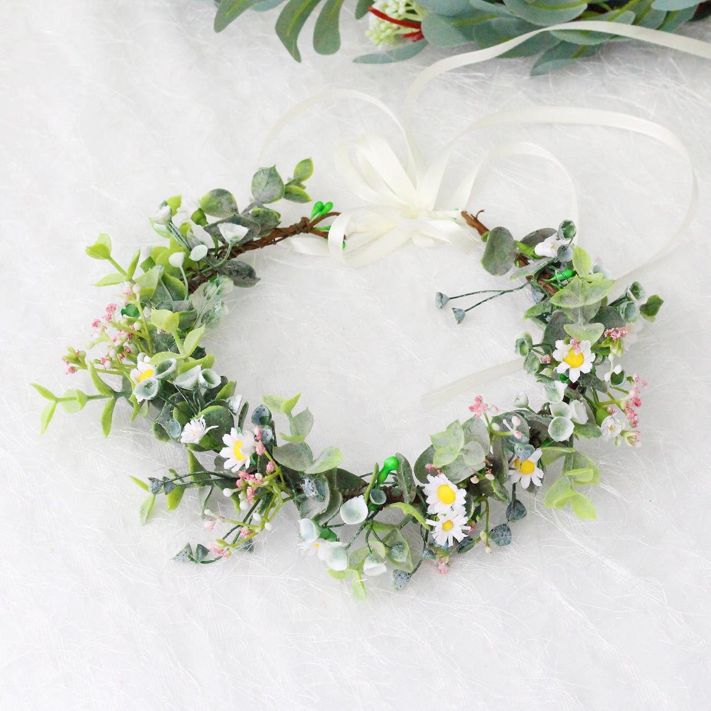 Fresh daisy garland simulated green plant headband children's headband