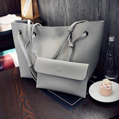 Soft Leather Women Bag Set Female Shoulder Bags