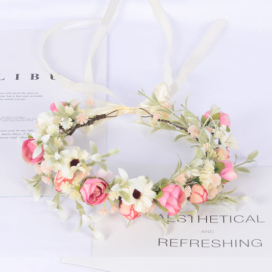 Fairy Bride Bridesmaids Wreath Simulation Flower Buds Full Sky Starry Hair Strap Flower Child Crown Wedding Headwear Female