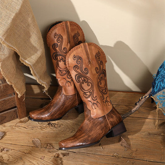 Western Cowboy Boot Leather Boots New Men'S Boots Women's Boots40-48