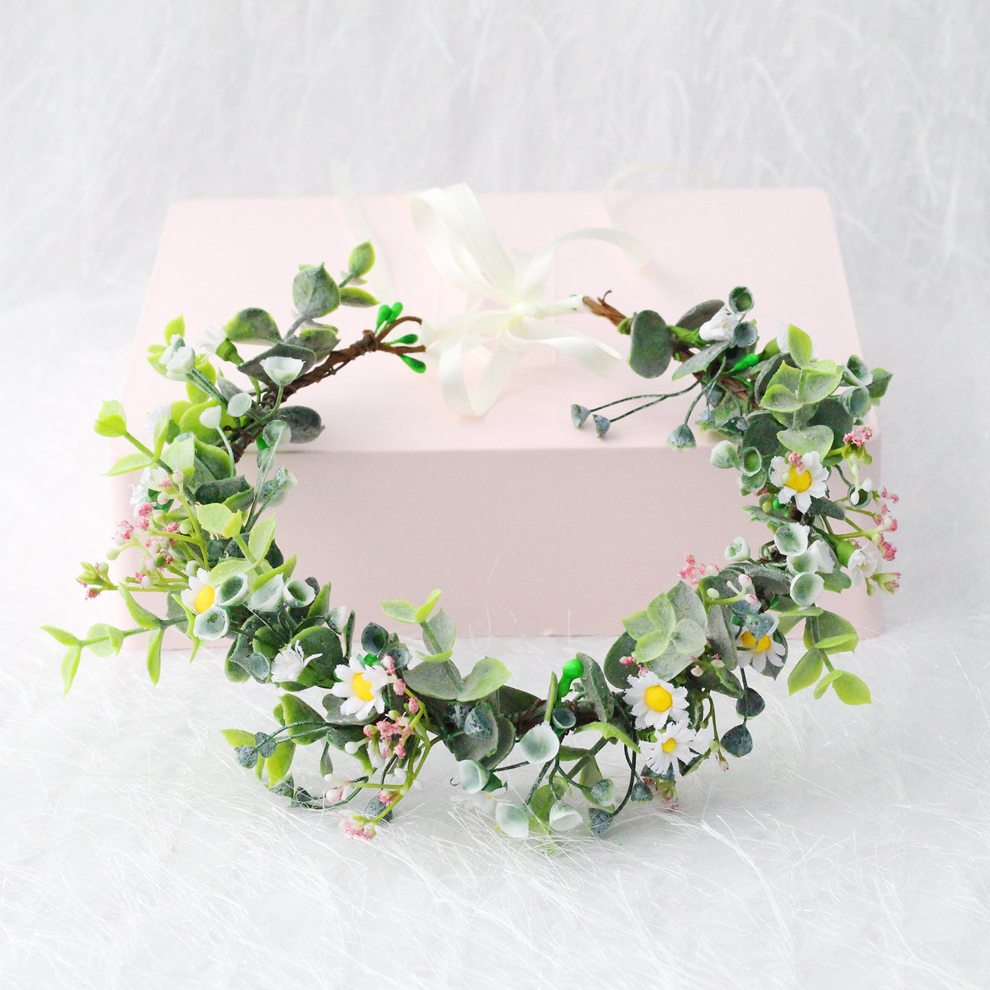 Fresh daisy garland simulated green plant headband children's headband