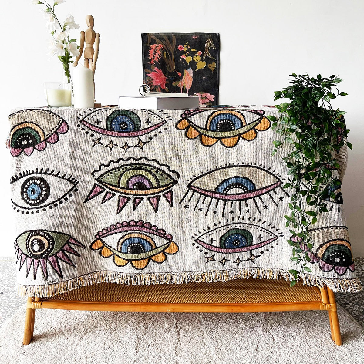 Evil Eye Beach Blanket Fashion Towel Camping Mat Picnic Rug Demon Eye Home sofa Throw Blanket Camp Tent Outdoor Deco