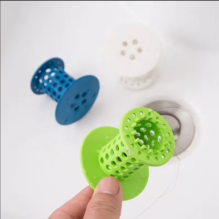 Bath Stopper Plug Sink Strainer Filter Sewer Dredge Device Hair Drain Hair Catcher bathroom accessories（green）