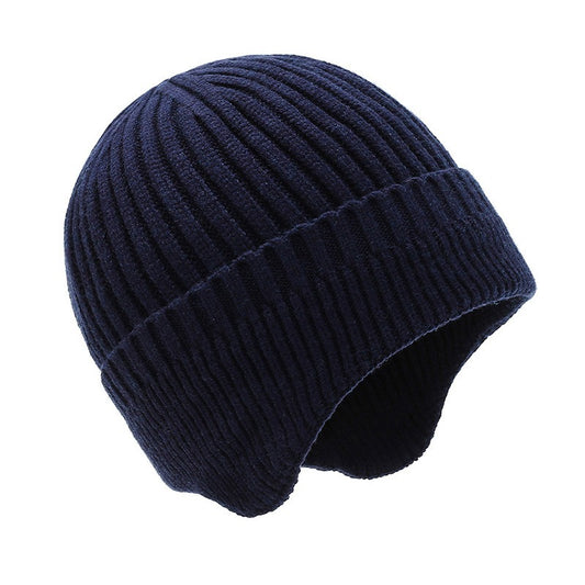 Hats Men's Autumn and Winter Woolen Hats Plush Thickened Knit Hats Korean Fashion Earmuffs Headcap Cold proof Warm Cap